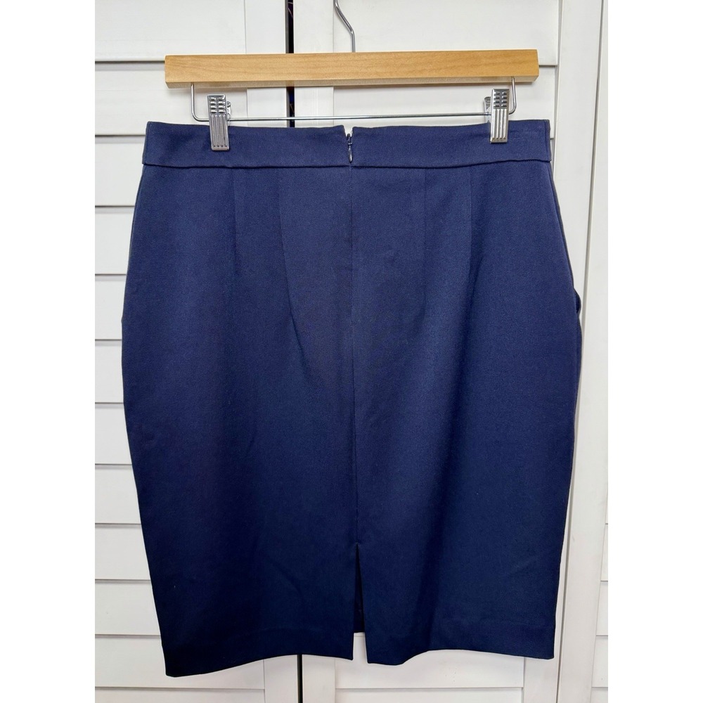 Express Stretch Pencil Skirt Minimalist Office Pockets Women's Size 8 Navy NWT - Picture 9 of 9